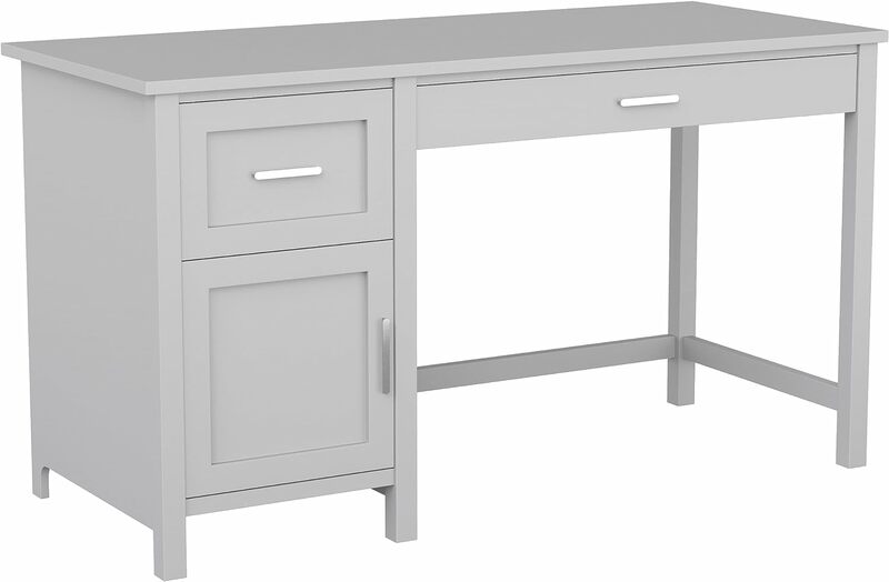 Компьютерные столы, стильный Домашний офисный стол с хранилищем серого цвета с матовой никелевой фурнитурой