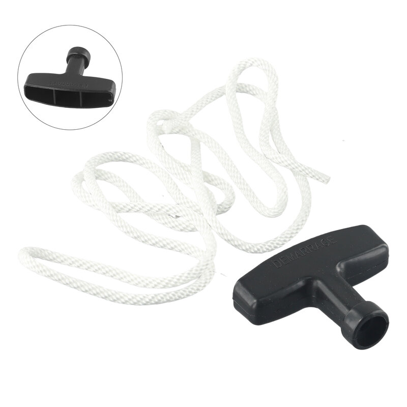 Petrol Lawnmowers replacement Plastic& Polyester White Rope Rope & Pull Handle Black Handle Universal High Quality Brand New