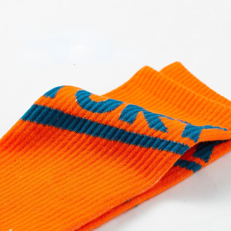 Calcetines deportivos de baloncesto para hombre y mujer, medias de algodón peinado absorbentes de sudor, transpirables, con letras jacquard, a la moda