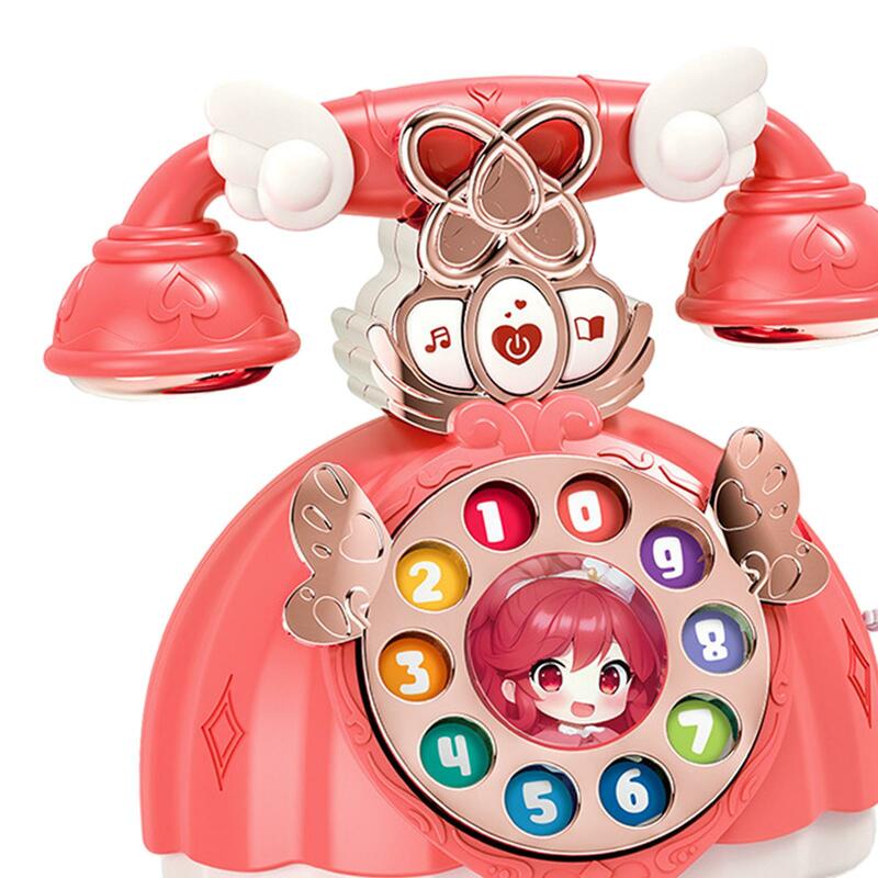 Cartoon Baby Musical Phone Toy with Music, Story and Lights Sensory Toy Learning Activities Pretend Play for Child Preschool