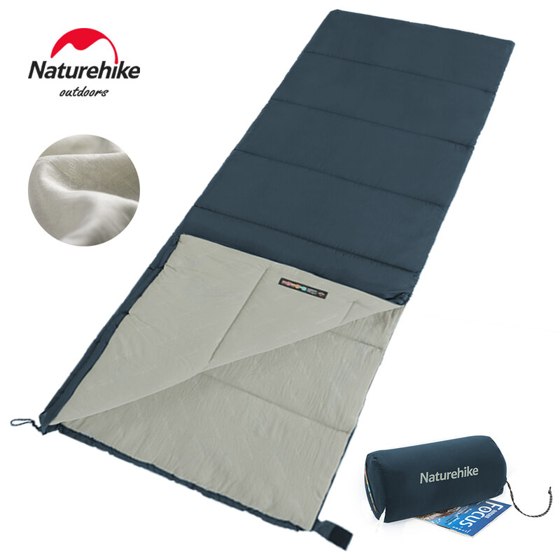 Naturehike-حقيبة نوم خفيفة مقاومة للماء للتخييم في الهواء الطلق ، قابلة للغسل ، دافئة ، آلة قابلة للغسل ، قطن