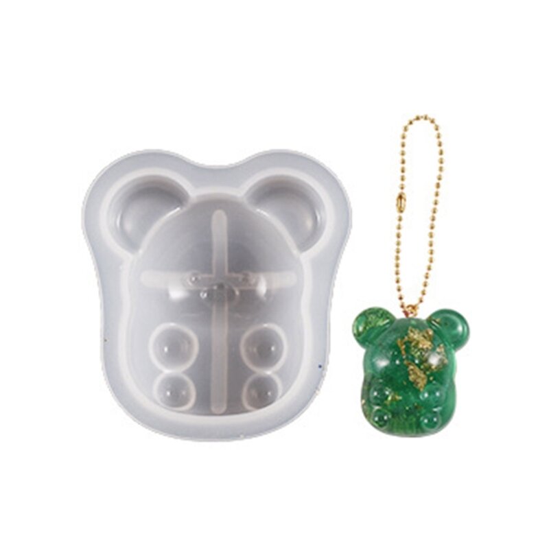 Moldes silicone animais 3d, moldes fundição resina epóxi, moldes urso semidimensionais para artesanato joias,
