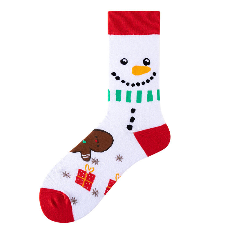 2023 Woman Christmas Socks Funny Xmas Santa Claus Tree Snowflake Elk Snow Cotton Tube Crew Happy Sock Men New Year Funny