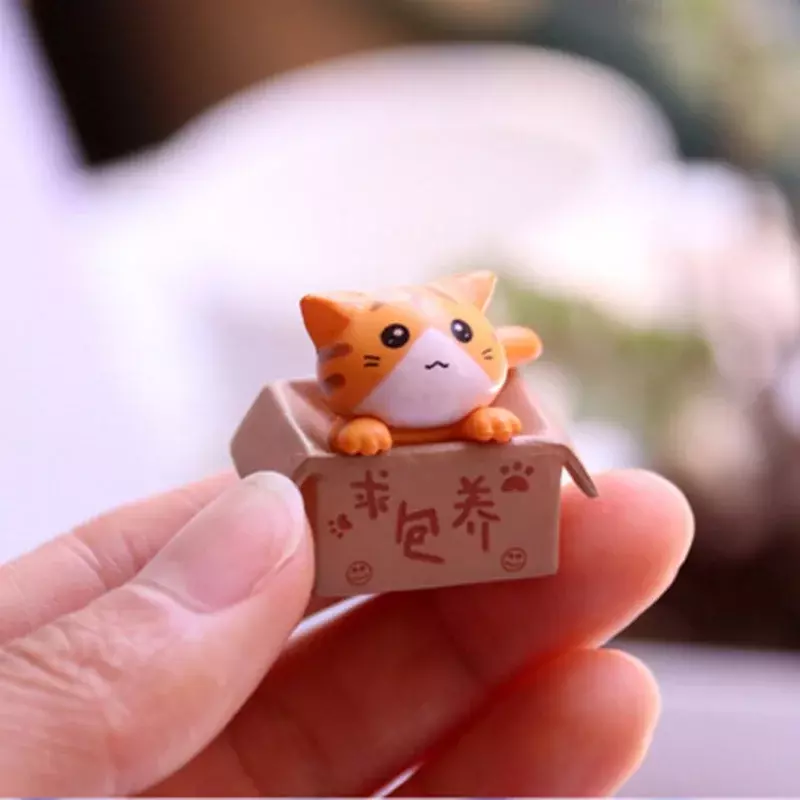 5Pc Cartoon biedny Box kot kotek Model mała figurka figurka figurka ogrodowa ozdoba do pokoju dziecięcego Decoratio