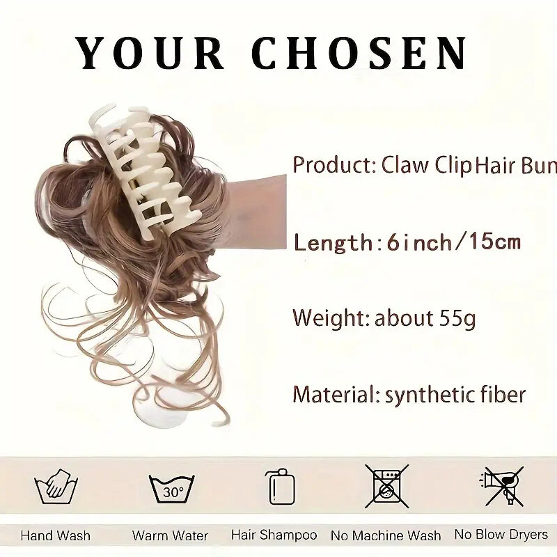 Moño de pelo desordenado para mujer, extensiones de pelo rizado, ondulado, moño sintético desordenado, accesorios para el cabello Updo