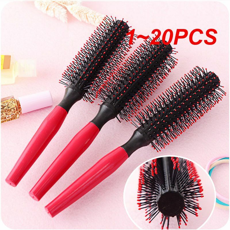 1~20PCS Hair Round Hair Comb Curling Hair Comb Brush Professional Plastic Handle Anti-static Hairdressing Salon Styling Tools
