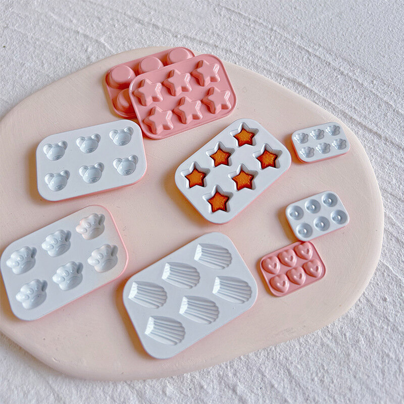 1:12 Dollhouse Miniature Baking Mold Bakeware Animal Love Star Pattern Baking Tools Model Kitchen Decor Play Toy