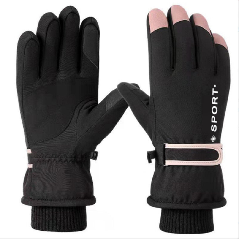 Heated Winter Ski Gloves Men's Women's Gloves Motorcycle Cycling Gloves Touch Screen Thickened Fleece Warm Gloves Waterproof