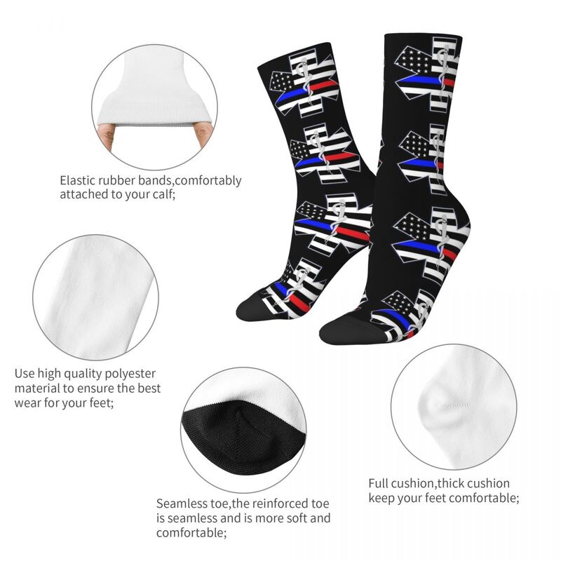 Женские носки с логотипом EMS, теплые модные носки в стиле Харадзюку с изображением звезд жизни, подарок на день рождения