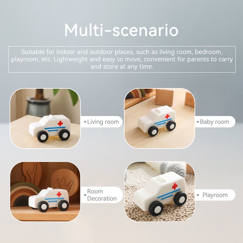 Silicone Car Baby 0-12 Month Toys Ambulances Truck For Babies Food Grade Silicone Educational Infants Developmental Newborn Gift