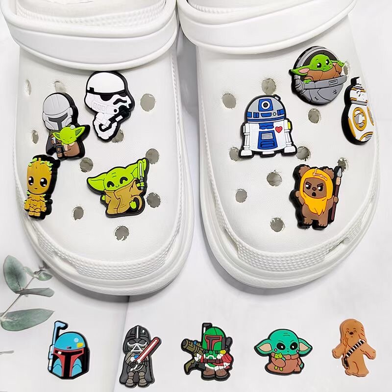 1 Stuks Jibz Disney Star Wars Pvc Croc Schoenen Bedels Cartoon Sandalen Accessoires Voor Klompen Pinnen Versieren Jongens Kids X-Mas Geschenken