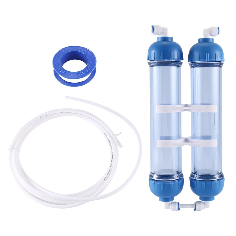 Filter Air 2 buah T33 rumah kartrid Diy T33 cangkang botol Filter 4 buah fitting pemurni air untuk sistem Osmosis terbalik