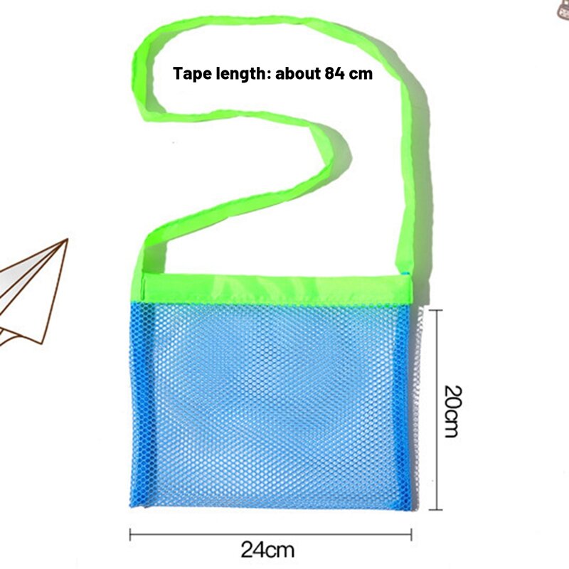 6-Pack Mesh Beach Bag Kids Seashell Bags Toy Storage Bag Swim Picnic Strap Mesh Beach Bag