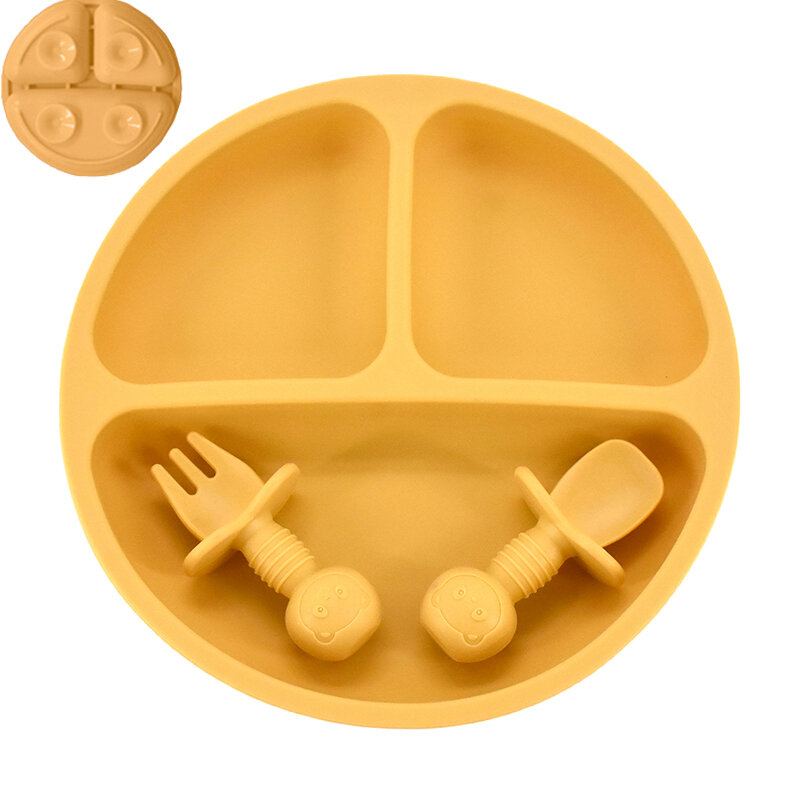 4 шт./набор, Детские Силиконовые тарелки с мультяшным рисунком
