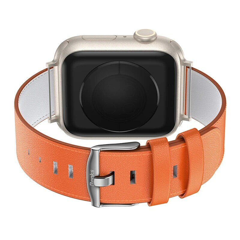Benks Vintage Echt leder Uhren armband für Apple Watch, schweiß-und öl beständig, Luxus Lederband, 42mm, 44mm, 45mm, 49 mm