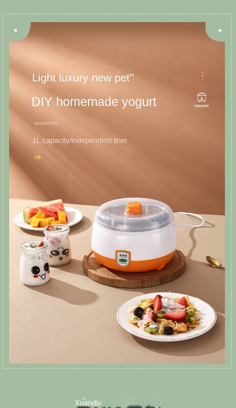 Yogurtiera, piccola macchina per la fermentazione completamente automatica per uso domestico, mini tazza che divide multifunzionale fatto in casa natto maker