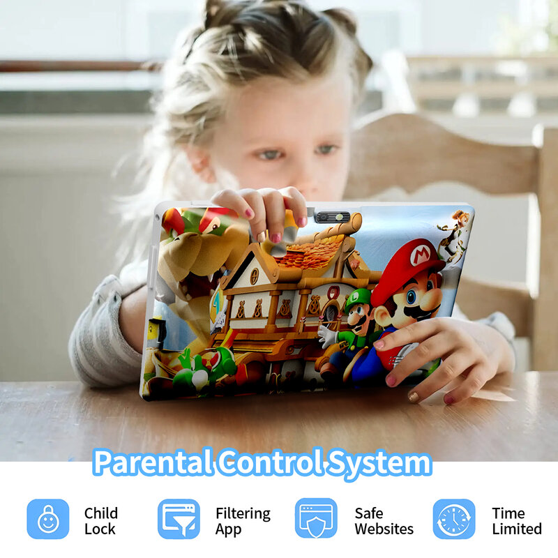 Saueneeo แท็บเล็ตสำหรับเด็กมี Wi-Fi ขนาด7นิ้วความจุ2GB RAM 32GB ROM สำหรับการเรียนการศึกษาการศึกษา OCTA Core Google Play ของขวัญสำหรับเด็ก6000mAh