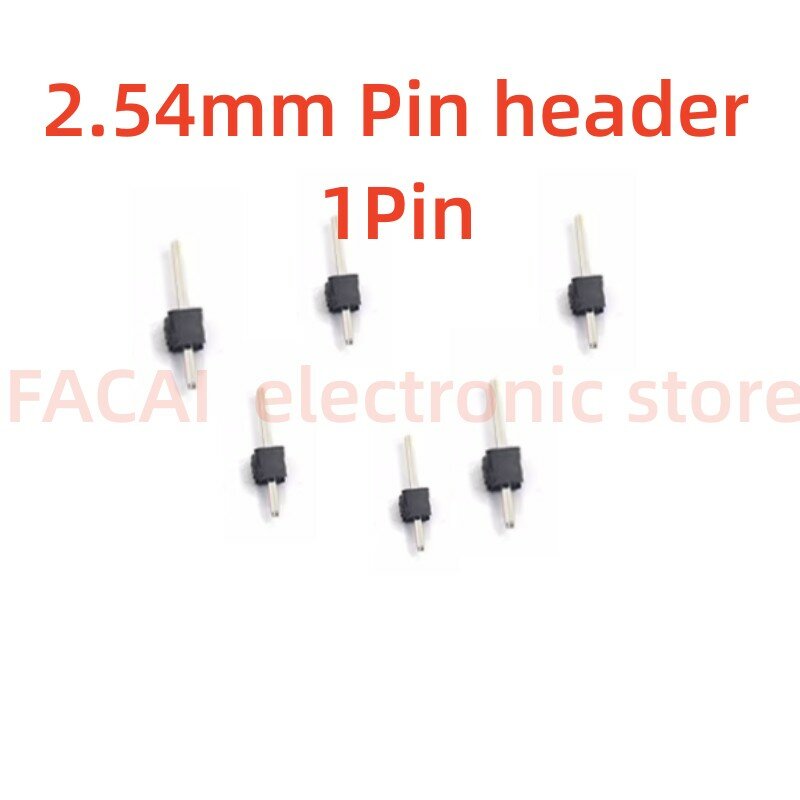 100pcs/10pcs  pitch 2.54MM pin header 1P/2P/3P/4P/40P BLACK 2.54 pitch pin connector  Needle row  Single Row  for Arduino