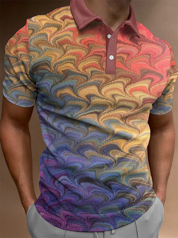Najnowsza śmieszna koszulka Polo dla mężczyzn lato z nadrukiem 3D krótki rękaw koszulka golfowa Polo Oversized topy w stylu streetwear T Shirt męska odzież