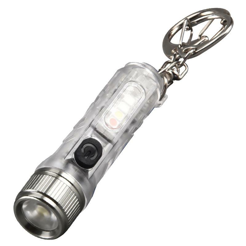 Petites lampes de poche porte-clés rechargeables lumineuses, mini lampe de poche avec port de charge rapide de type C pour les activités de plein air