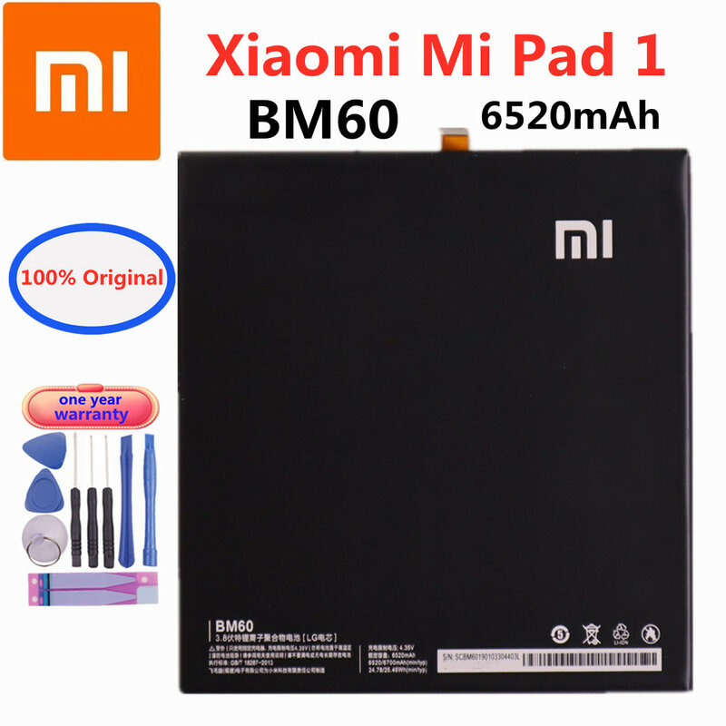 Новинка 100% Оригинальный аккумулятор для планшета BM60 BM61 BM62 BN60 BN80 для Xiaomi Pad 1 2 3 4 Plus Mipad 1 2 3 4 5 Mipad3 Mipad4 батареи