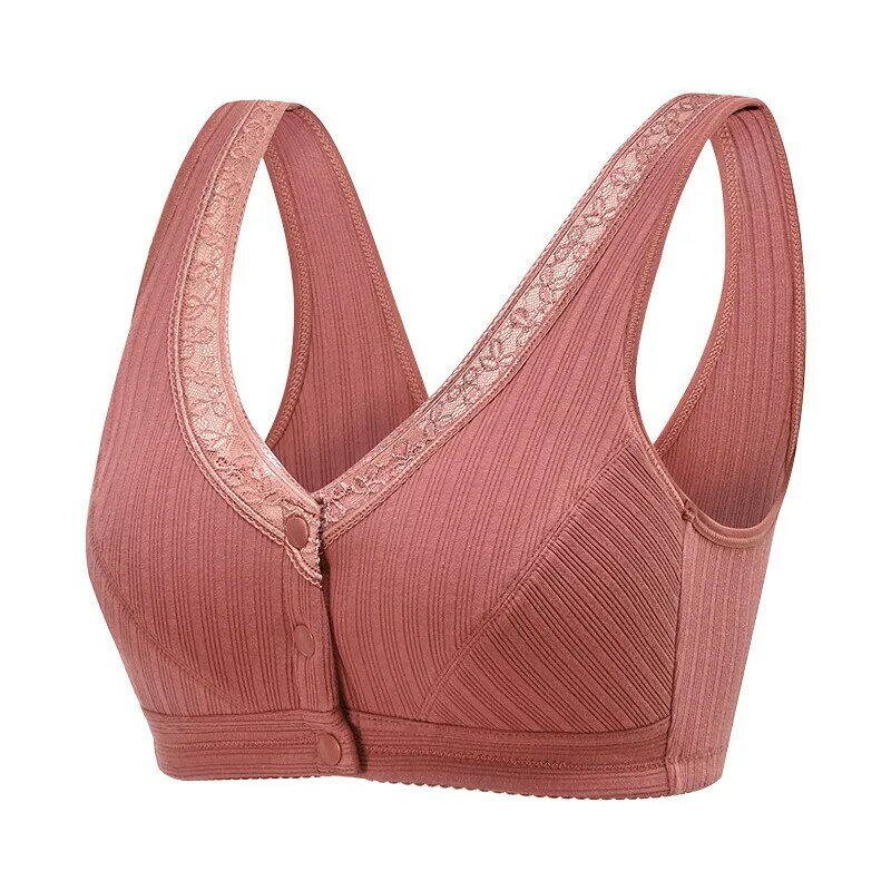 Women large size front opening Elderly bra comfortable fit breathable Grandmothe underwear healthy Vest wide sling Bra
