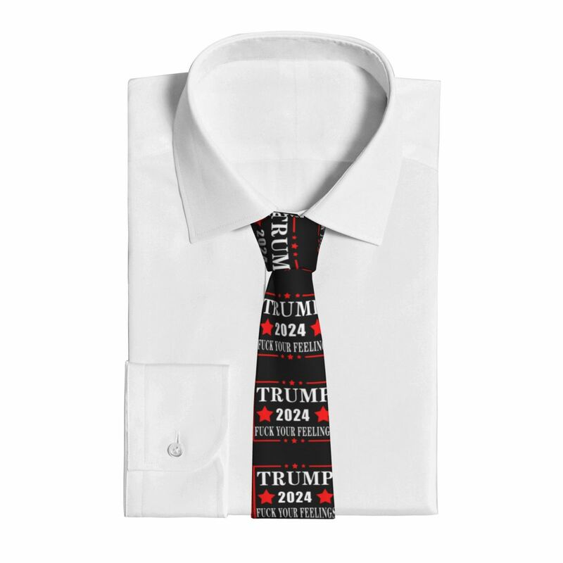 Formal Skinny Neckties Classic Men's Trump 2024 Flag Wedding Tie Gentleman Narrow