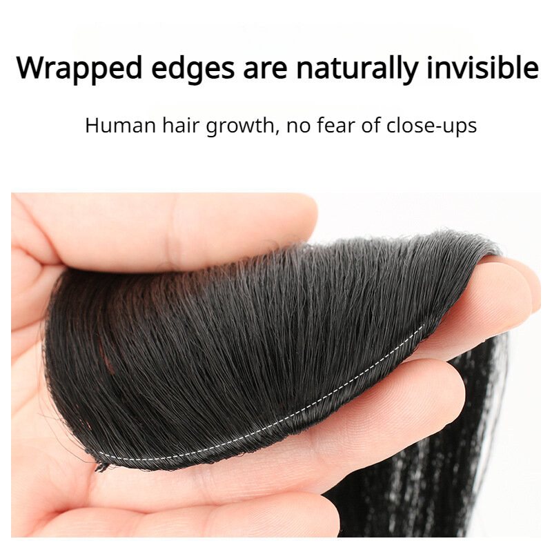 Synthetic Clip in Bangs Straight Princess Cut Hair Piece Sideburns Flat Ladies Hair Extensions Clip in 1pcs Wig for Woman Use