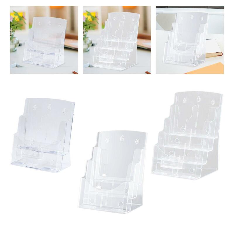 Acrylic Display Stand,Flyer Brochure Holder,Leaflet Business Card Holder,Countertop Organizer for Hotel,Office,Name Card,Menu