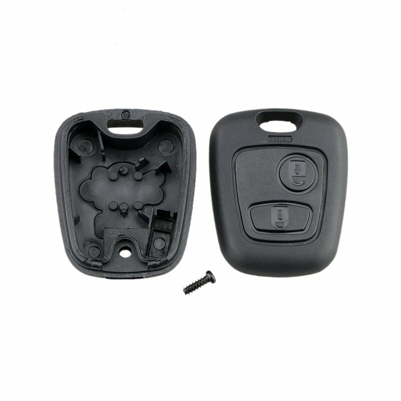 2 Tombol Penggantian Remote Kosong Kunci Mobil Casing Fob untuk Peugeot 206 307 107 207 407 Tidak Ada Pisau Casing Kunci Otomatis