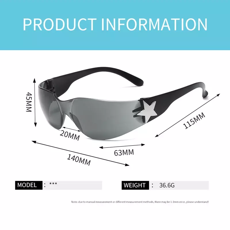 Gafas de sol deportivas de lujo para mujer y hombre, lentes de una pieza, estilo Punk, diseñador de marca, Y2K, UV400