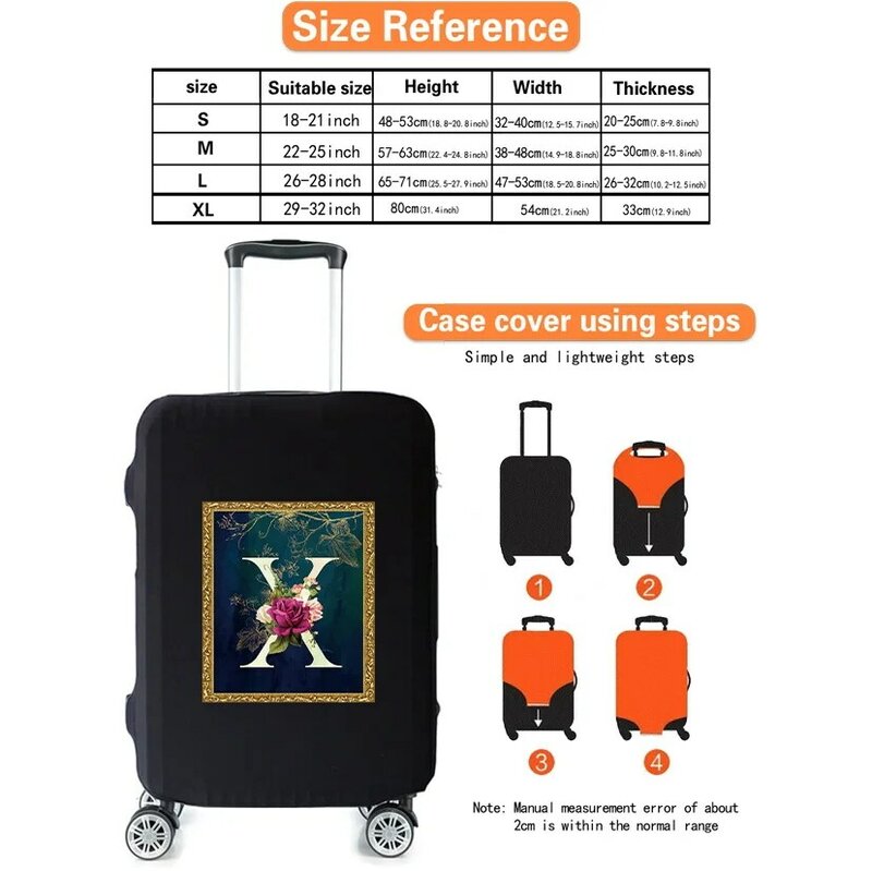 18-32 pollici capacità viaggio Essentials borsa accessori da viaggio Trolley custodia protettiva fiore lettera serie modello stampato