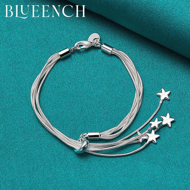 Blueench 925 Sterling Zilveren Ster Kwastje Armband Voor Vrouwen Europese En Amerikaanse Romantische Mode-sieraden