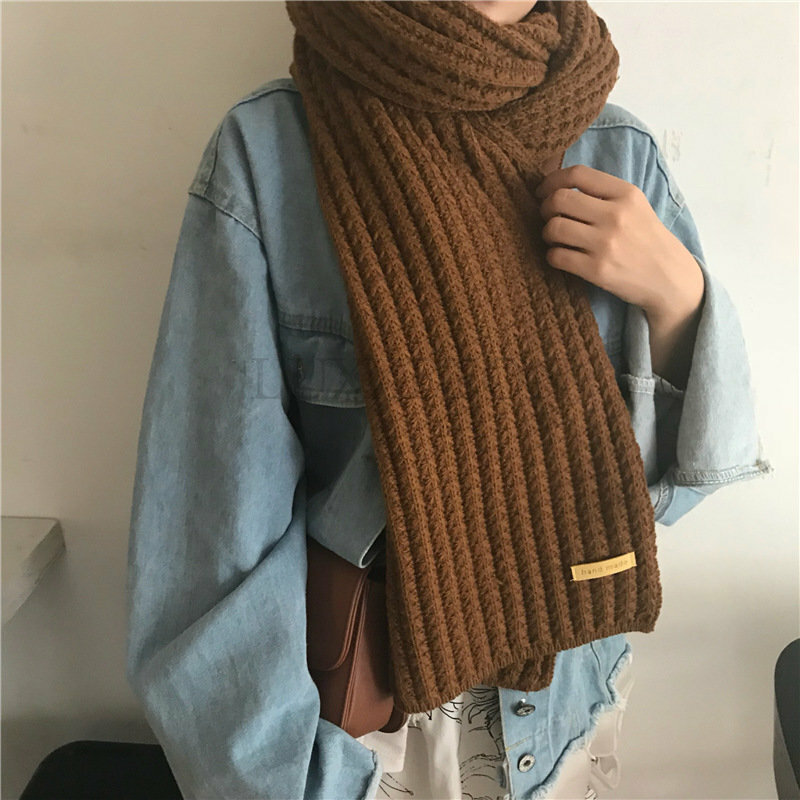 New Winter Knitted Scarf Fashion Women Long Scarves Female Vintage Large Shawl Soft Warm Pashmina  Thickened Wool Scarf