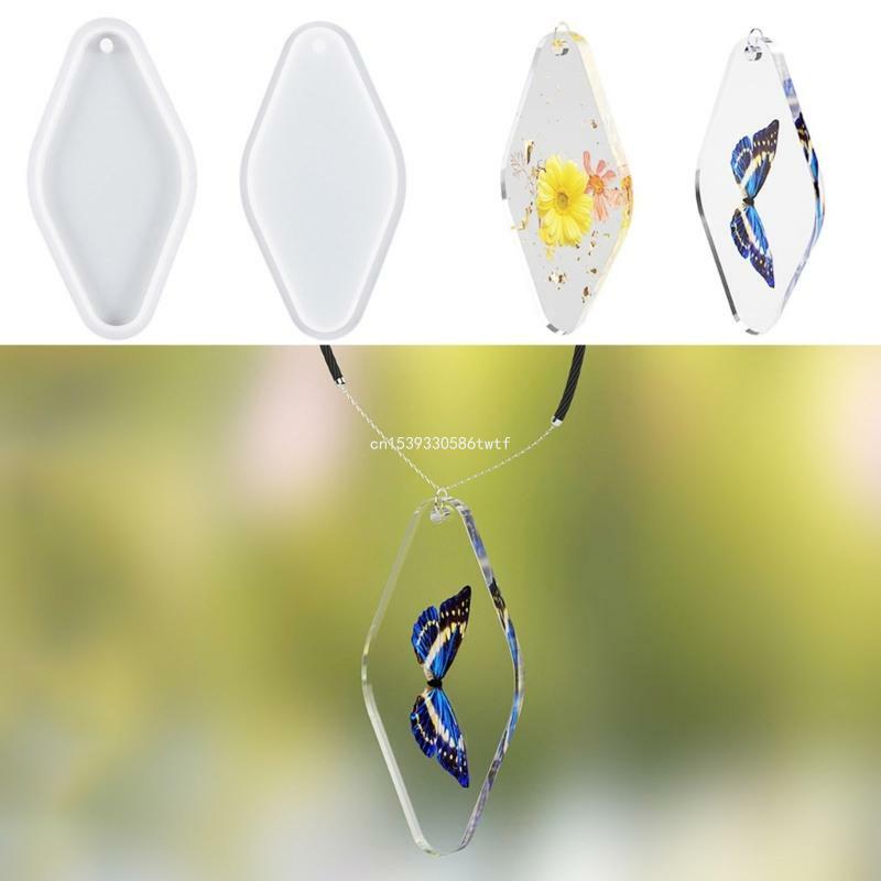 Diamond Earring Pendant Silicone Molds DIY Jewelry Epoxy Resin Mold Non-stick Dropship