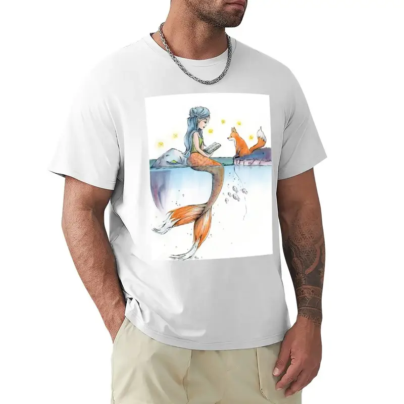 Foxtail 인어 티셔츠 남성용, 크고 키가 큰 애니메이션 티셔츠, 신판