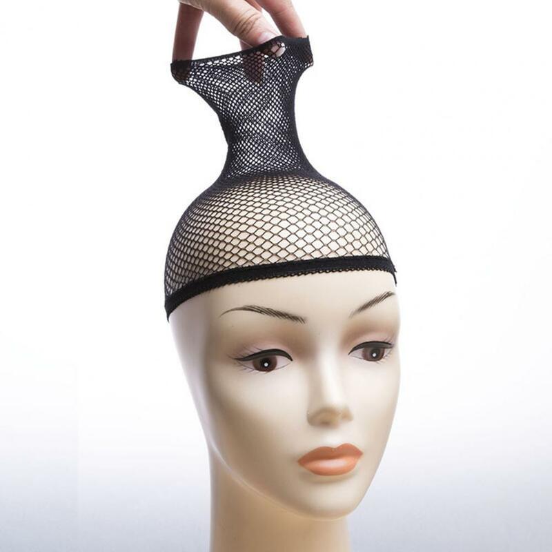Jaring rambut atas Wig tenun jala kualitas baik buka pada satu ujung rambut hitam jaring elastis elastis untuk membuat topi wanita jaring ikan