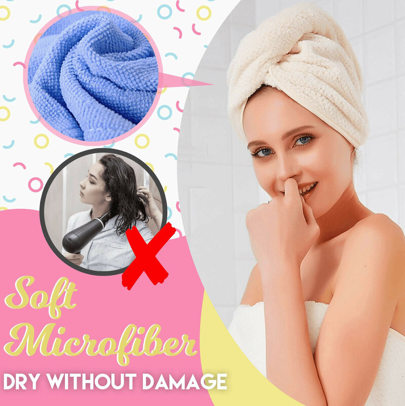 Kobiety czepek do suszenia do włosów szybkie ręcznik do suszenia włosów czapka kapelusz kąpiel z mikrofibry ręcznik w jednolitym kolorze czapka Super absorpcja Turban Turban do suszenia włosów