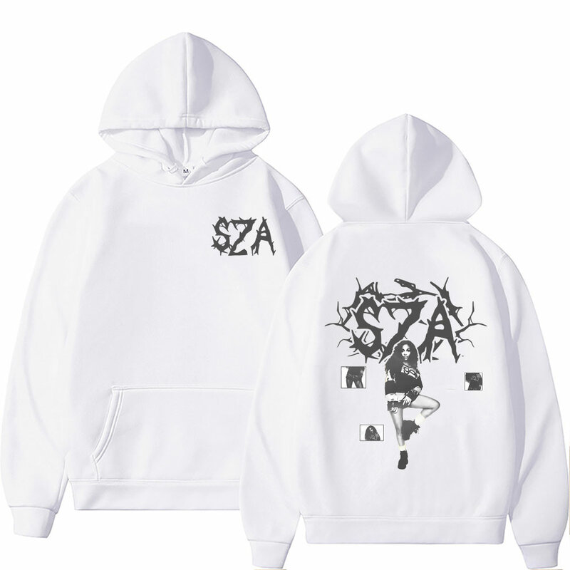 Rapper SZA felpa con cappuccio con stampa fronte-retro uomo donna Hip Hop Fashion Streetwear felpe con cappuccio oversize Casual maschile Pullover in cotone Unisex
