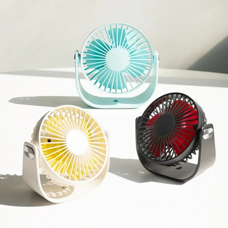 Mini Portable Fan USB Desktop Fan Strong Airflow 3 Speed Wind 120° Rotatable Air Circulating Cooling Fan for Office Home Bedroom