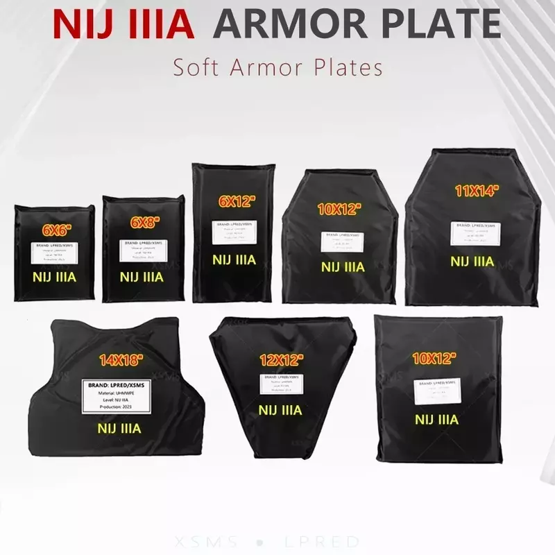 NIJ IIIA NIJ III piastre antiproiettile morbide/rigide gilet balistico zaino antiproiettile tavola balistica piatti grandi 6x8 10x12 11x14
