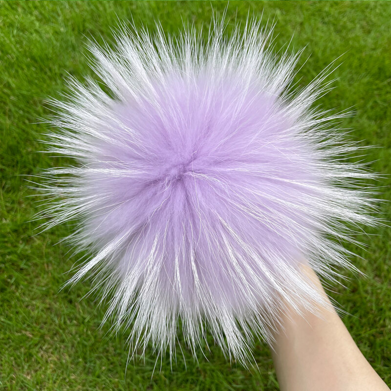15cm Real Raccoon Fur Pompoms For Handbags Keychains and Knitted Beanie Cap Hats Fluffy Genuine Pompom Pom