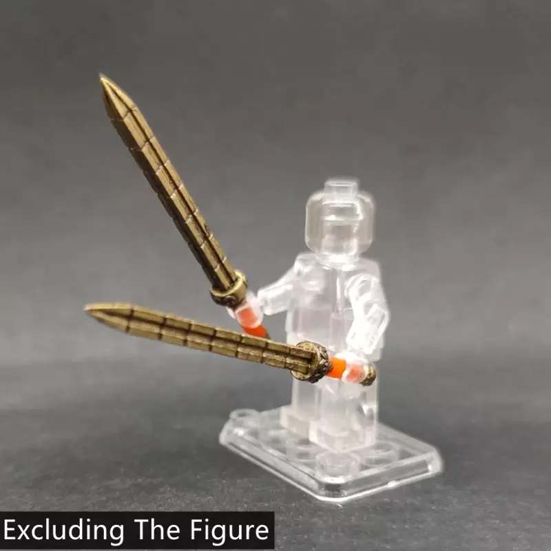 อาวุธดาบมีดสไตล์จีนโบราณอุปกรณ์ประกอบฉากสำหรับตุ๊กตาขนาดเล็กของเล่นตัวต่อบล็อกตัวต่อของเล่นคริสต์มาส