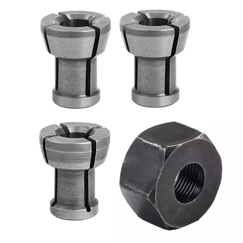 1Set M17 6/6.35/8mm Collet Chuck Adapter With Nut Engraving Trimming Machine Router Bits Collets Power Tools Accessories