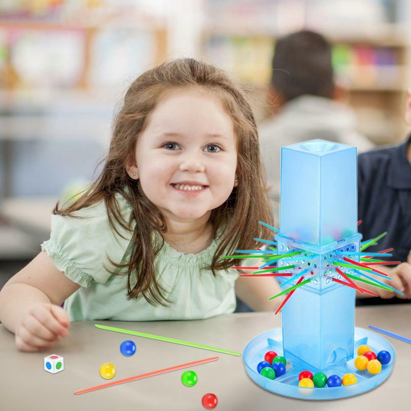 Juegos de palo de tirar para niños con unidades de juego en forma de Pagoda, juegos de palo, ayuda a construir una interacción cercana y