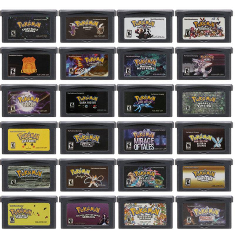 Pokemon Series GBA Game Cartridge 32-Bit Video Game Console Card  Fuligin AshGray Liquid Crystal My Ass USA Version for GBA NDS