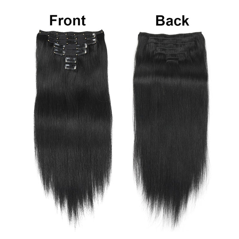 Clip In Extensions Human Hair 12-18 Inch Clip In Natural Thick Straight Hair Extensions Seamless Skin Weft Clip-on Hair Pieces