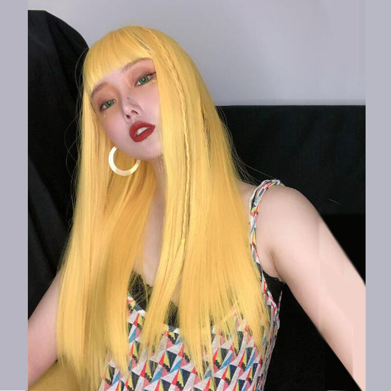 Parrucca Lolita con frangia più colori disponibili parrucca parrucche intrecciate Cosplay per capelli umani da donna
