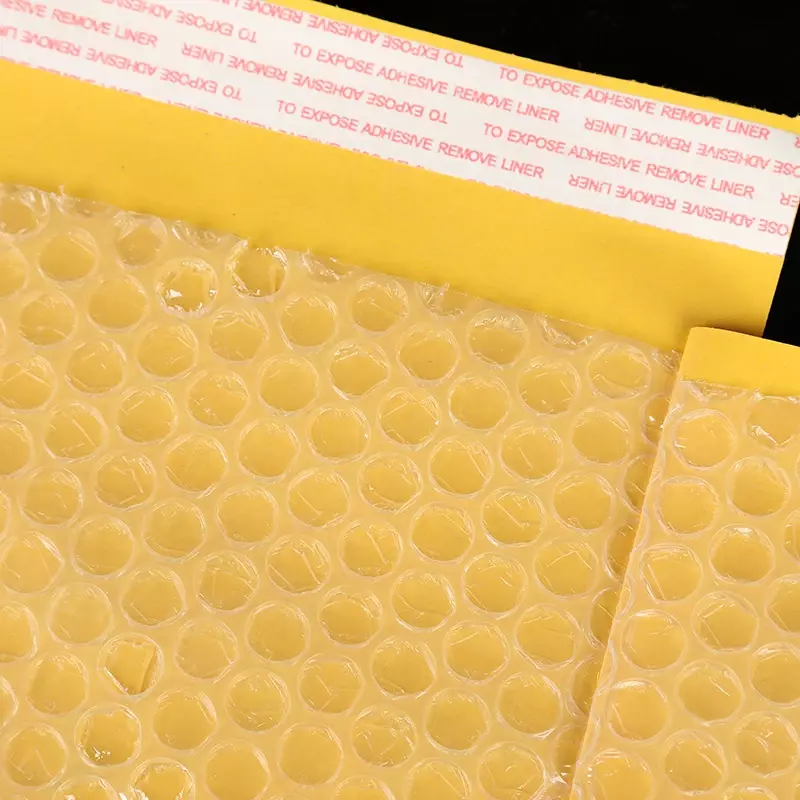 Sobres de burbujas de papel Kraft amarillo, bolsas de diferentes especificaciones, sobres de envío acolchados con bolsa de correo de burbujas, 50 piezas