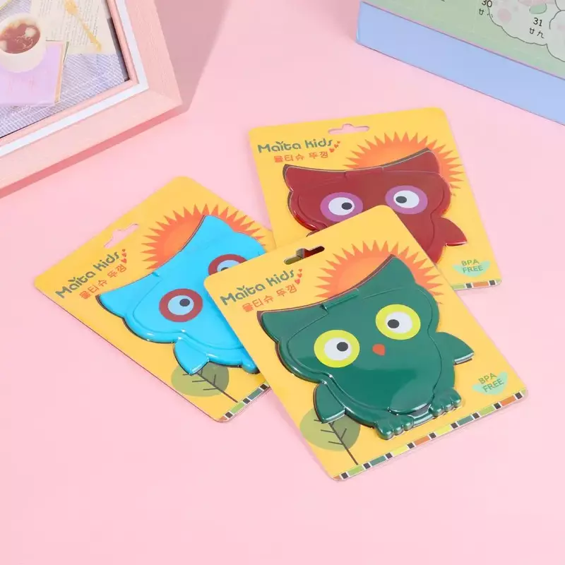1Pcs Useful Self-Adhesive Cartoon Cute Owl Baby Wet Wipes Lid Portable Child wipe Tissues Reusable Paper Cover